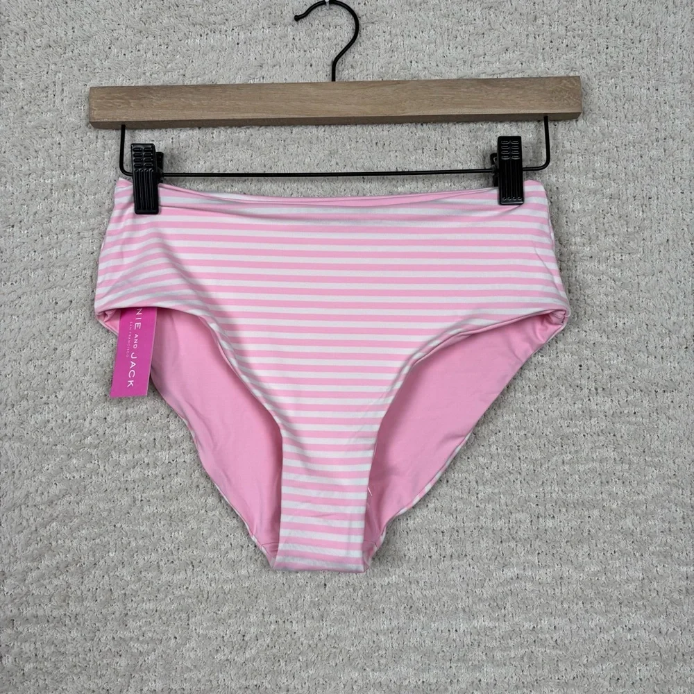 Janie and Jack‎ Swim Bottom Girls XS Pink White Striped Reversable Bikini Beach